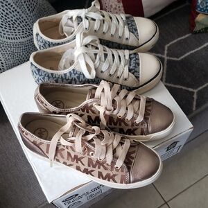 Michael Kors Women's Brown and Blue Logo Sneakers Both 45
